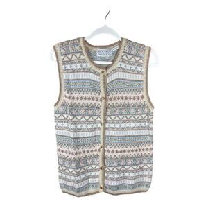 Jantzen Classics Vintage Womens Hand Embroidered Sweater Vest Grannycore M